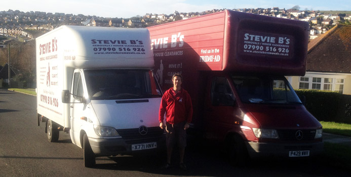hastings portslade hasocks and sussex removals - stevie b's removals van doing a brighton removal